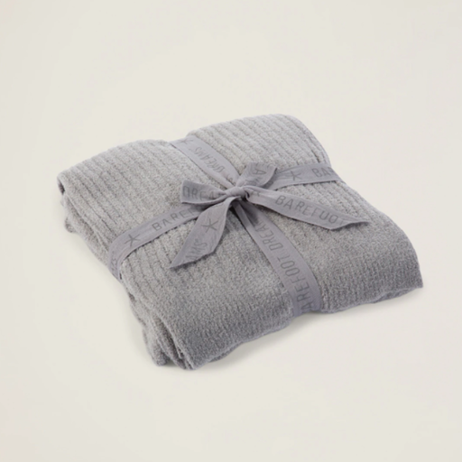 BAREFOOT DREAMS Cozychic Lite Ribbed Throw - Pewter