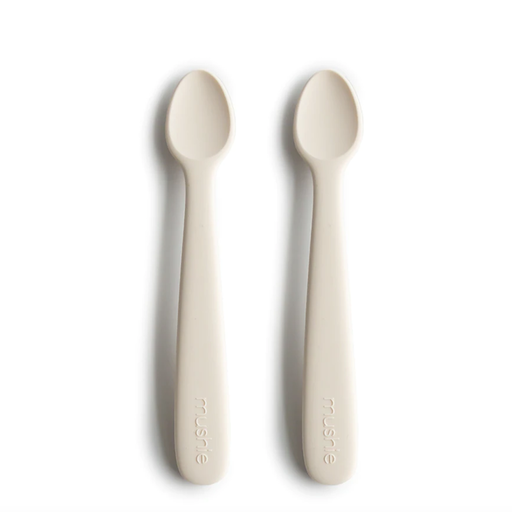 MUSHIE Silicone Feeding Spoons/Ivory