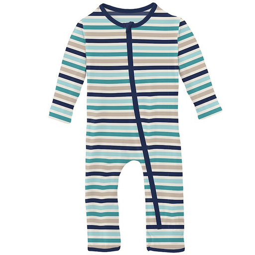 KICKEE PANTS PRINT COVERALL WITH ZIPPER
