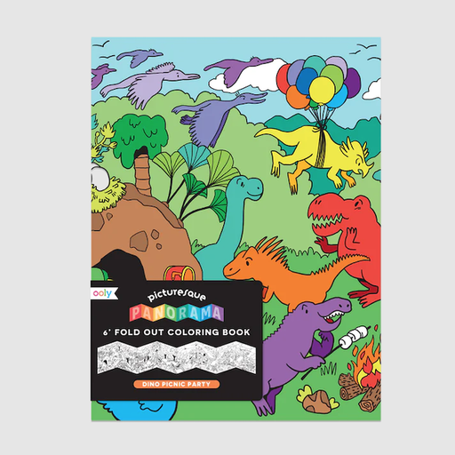 OOLY Picturesque Panorama Coloring Book - Dino Picnic Party