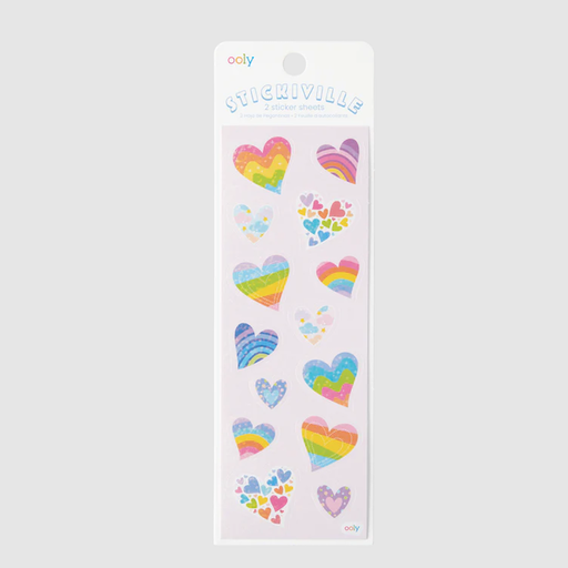 OOLY Stickiville Rainbow Hearts Holographic Stickers