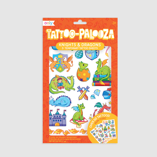Only Tattoo Palooza Temporary Tattoos - Knights And Dragons
