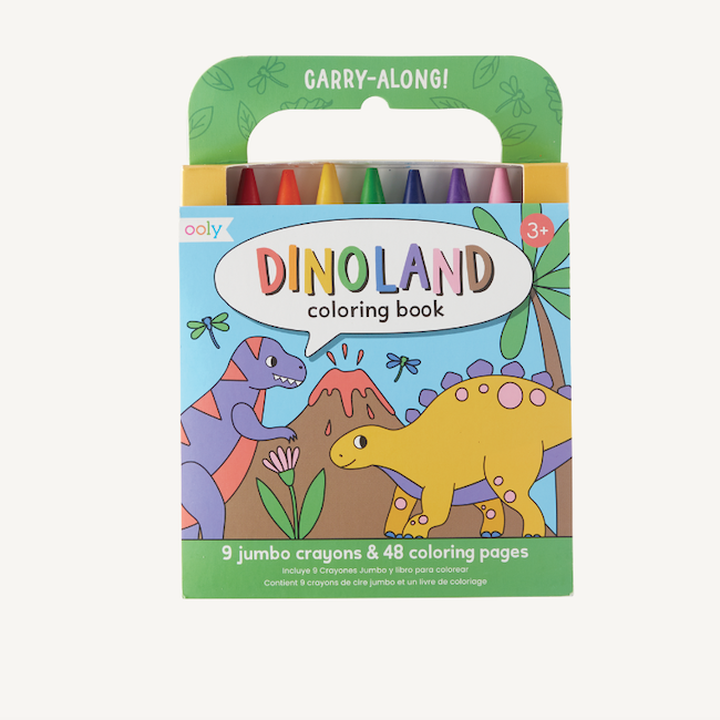 OOLY CARRY ALONG CRAYON AND COLORING BOOK KIT - DINOLAND
