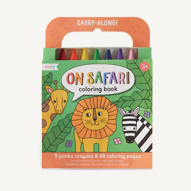 OOLY CARRY ALONG CRAYON AND COLORING BOOK KIT - ON  SAFARI