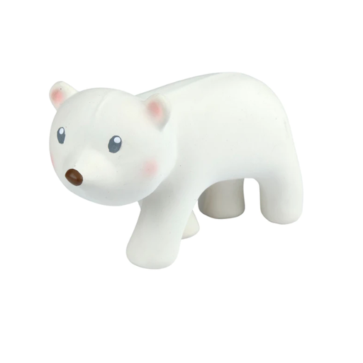 Tikiri Polar Bear Natural Rubber, Rattle & Bath Toy