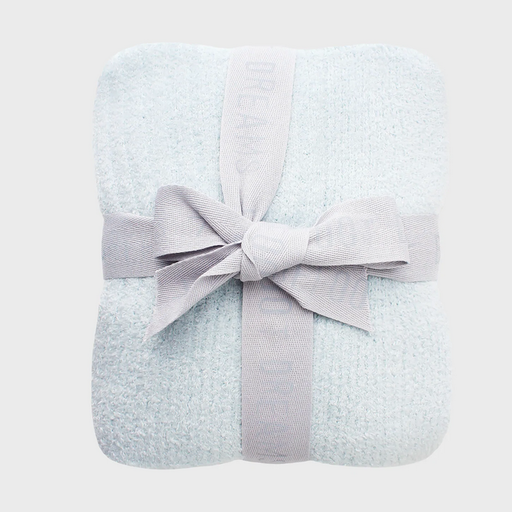 BAREFOOT DREAMS Cozychic Lite Ribbed Blanket  -  Blue