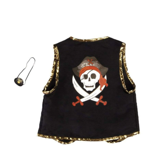 Great Pretenders Pirate Vest And Eye Patch Size 4-7Y