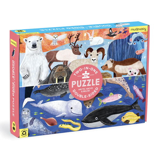 Hachette Mudpuppy Artic Above & Below 100 Piece Double-Sided Puzzle