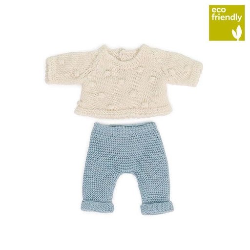 MINILAND Knitted Doll Outfit 8 1/4" Sweater And Trousers