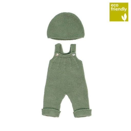 MINILAND Knitted Doll Outfit 15" Overall And Beanie Hat