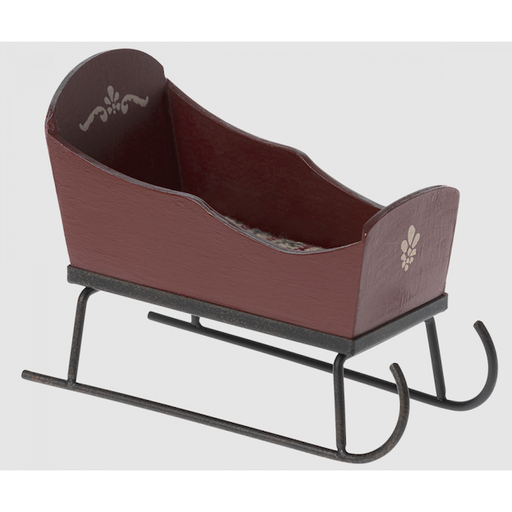 MAILEG SLEIGH, MOUSE -RED