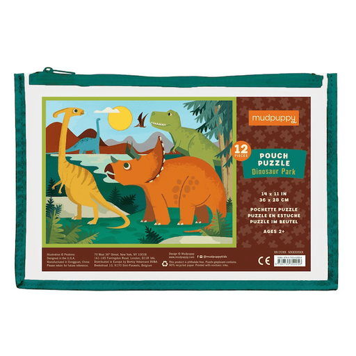 Hachette Mudpuppy Mighty Dinosaurs 12 Piece Pouch Puzzle