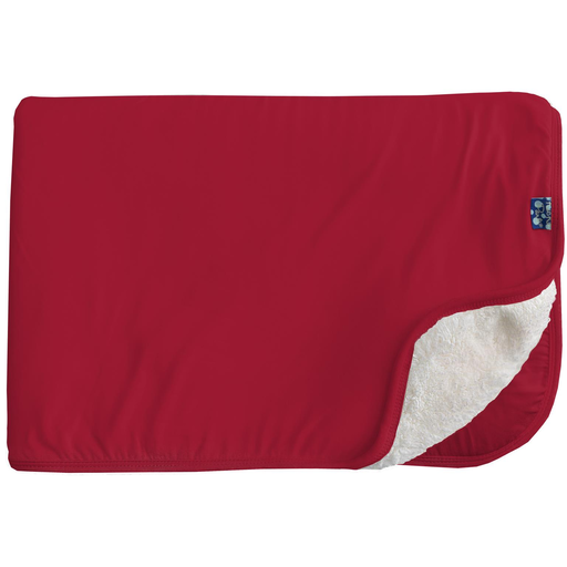 KICKEE PANTS Sherpa-Lined Toddler Blanket In Crimson