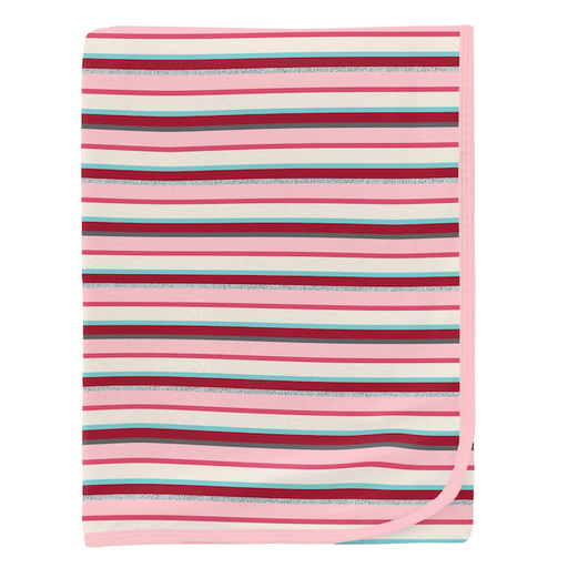 KICKEE PANTS Print Swaddling Blanket In Anniversary Bobsled Stripe