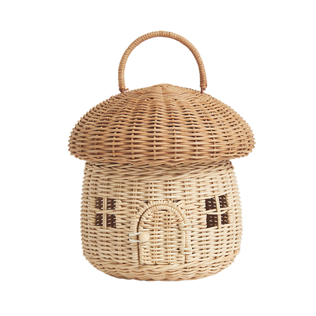 Brighten Your Kids Room with Natural Olli Ella Rattan Mushroom Basket! -  Bellaboo