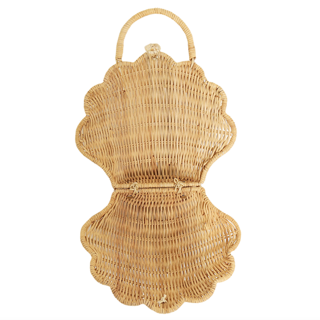 Olli Ella Rattan Shell Bag for Kids Natural Stylish Fun