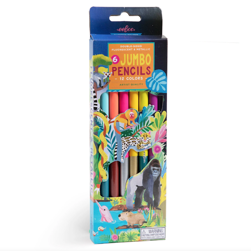 Eeboo Rainforest 6 Jumbo Double-Sided Color Pencils