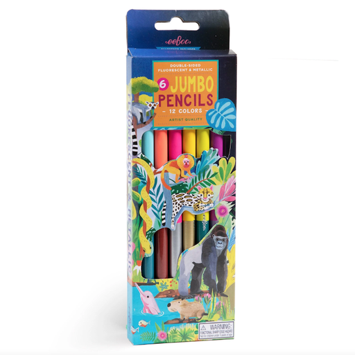 EEBOO Rainforest 6 Jumbo Double-Sided Color Pencils