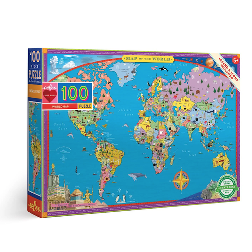 EEBOO WORLD MAP 100 PIECE PUZZLE