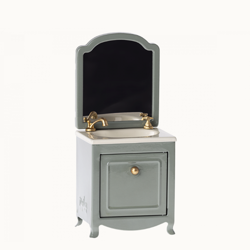 MAILEG Sink Dresser With Mirror, Mouse - Dark Mint