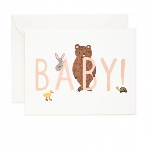 RIFLE PAPER CO BABY! CARD (PEACH)