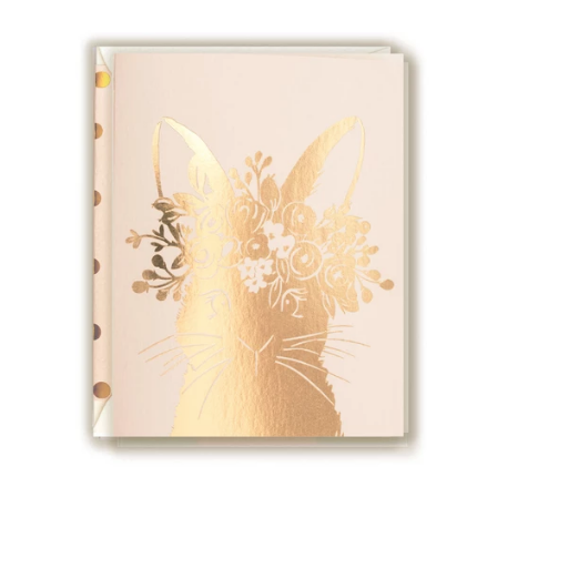 THE FIRST SNOW Gold Foil Rabbit On Blush Card