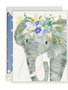 THE FIRST SNOW Tallulah Elephant Flowers Crown Greeting Card