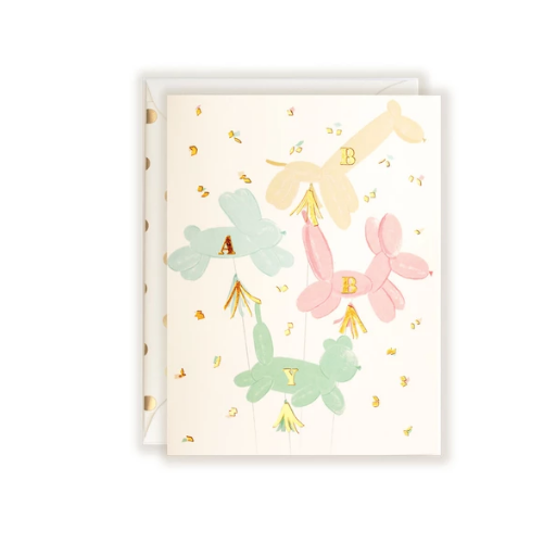 THE FIRST SNOW Foil Baby Animal Balloon Card