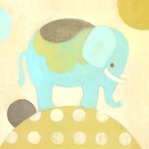 OOPSY DAISY Ella Elephant - Blue - Wall Art 10X14