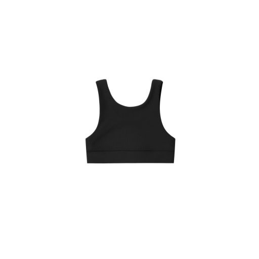 RYLEE & CRU Swift Sports Bra | Black Ribbed