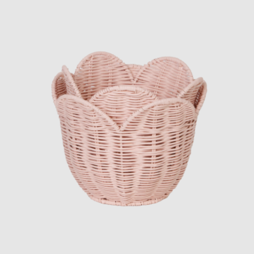 OLLI ELLA Rattan Lily Basket Set- Blush