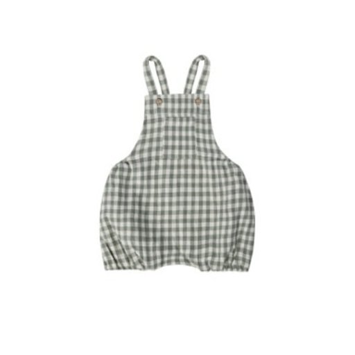 QUINCY MAE Hayes Romper | Sea Green Gingham