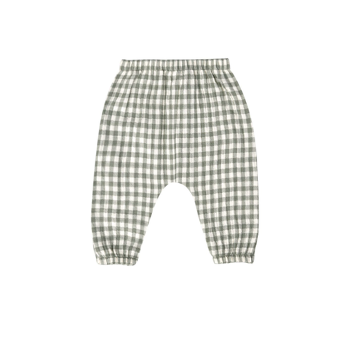 QUINCY MAE WOVEN PANT | SEA GREEN GINGHAM