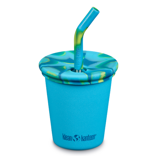 KLEAN KANTEEN Kids Cup 10Oz With Kids Straw In Hawaiian Ocean