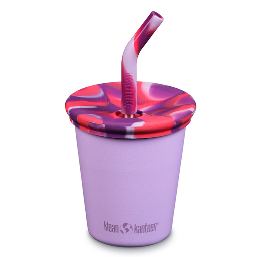 KLEAN KANTEEN Kids Cup 10Oz With Kids Straw In Crocus Petal