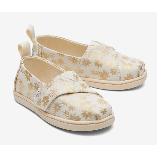 TOMS SHOES Tiny Alpargata Gold Foil Blooms