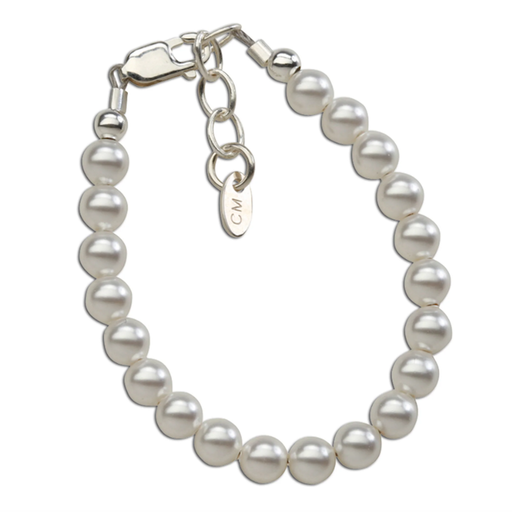 CHERISHED MOMENTS, LLC Serenity 2 Silver Bracelet With Tiny Czech Pearls