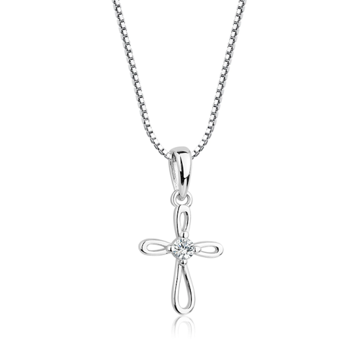 CHERISHED MOMENTS, LLC Sterling Silver Children'S Infinity Cross Necklace