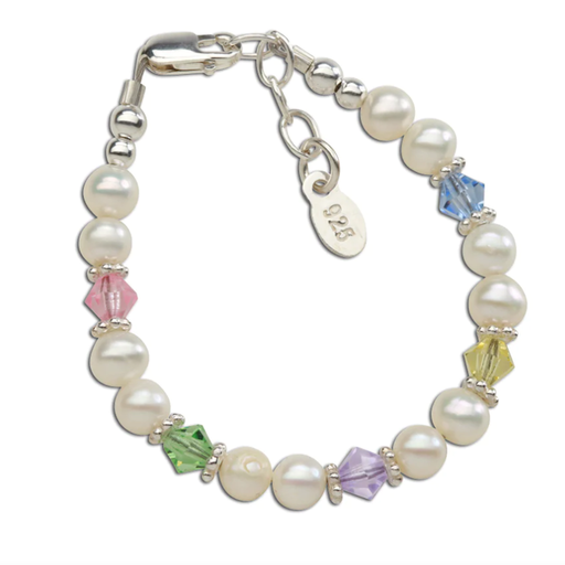 CHERISHED MOMENTS, LLC New Arrival Bracelet- Freshwater Pearls With Pastel Crystals
