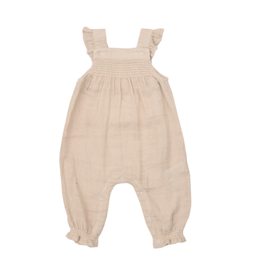 ANGEL DEAR SAND SMOCKED COVERALL SOLID