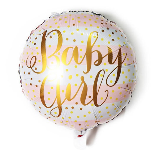 PINK AND WHITE BABY GIRL BALLOON