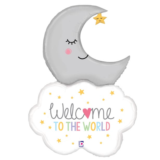 Welcome To The World Baby Moon Shape Balloon 42"