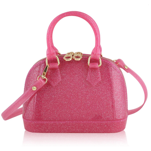 CARRYING KIND Cate Jelly Bag In Hot Pink Sparkle