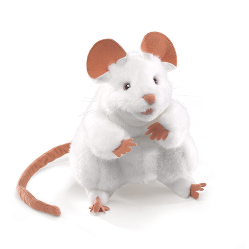 FOLKMANIS WHITE MOUSE HAND PUPPET