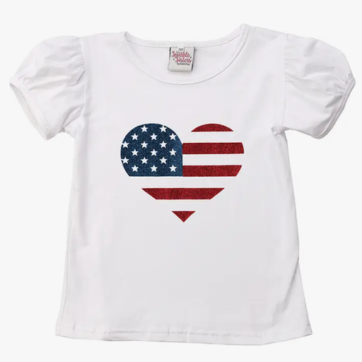 COUTURE CLIPS Flag Heart Puff Tee