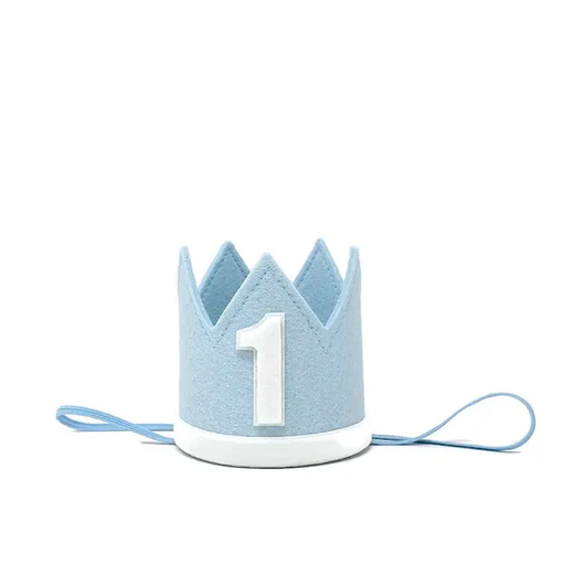 LITTLE BLUE OLIVE Baby Blue Felt Crown