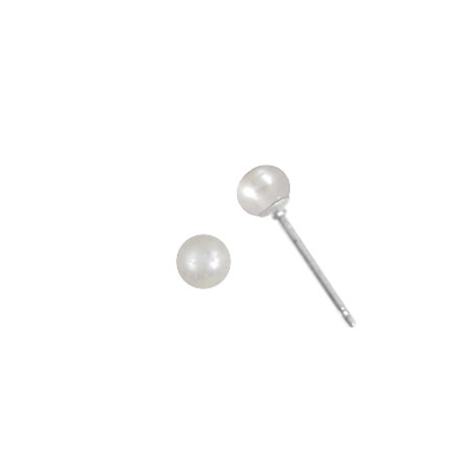 BOMA Sterling Silver White Pearl Stud Earrings