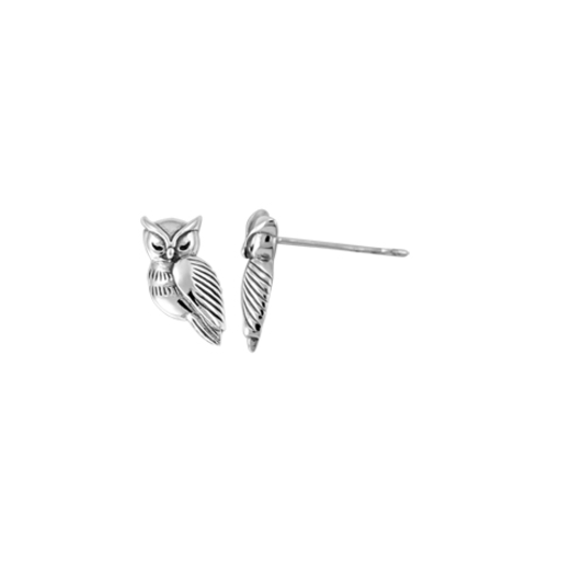 BOMA Sterling Silver Owl Stud Earrings