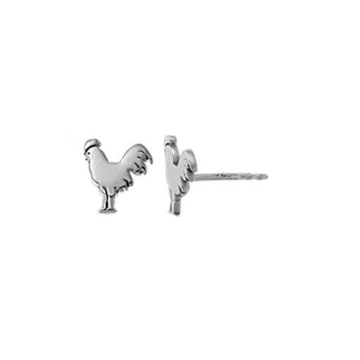 BOMA Sterling Silver Rooster Stud Earrings