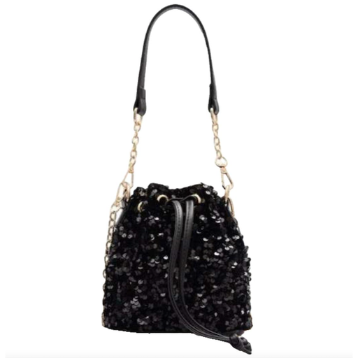 CARRYING KIND Roxie Sequin Bag In Black